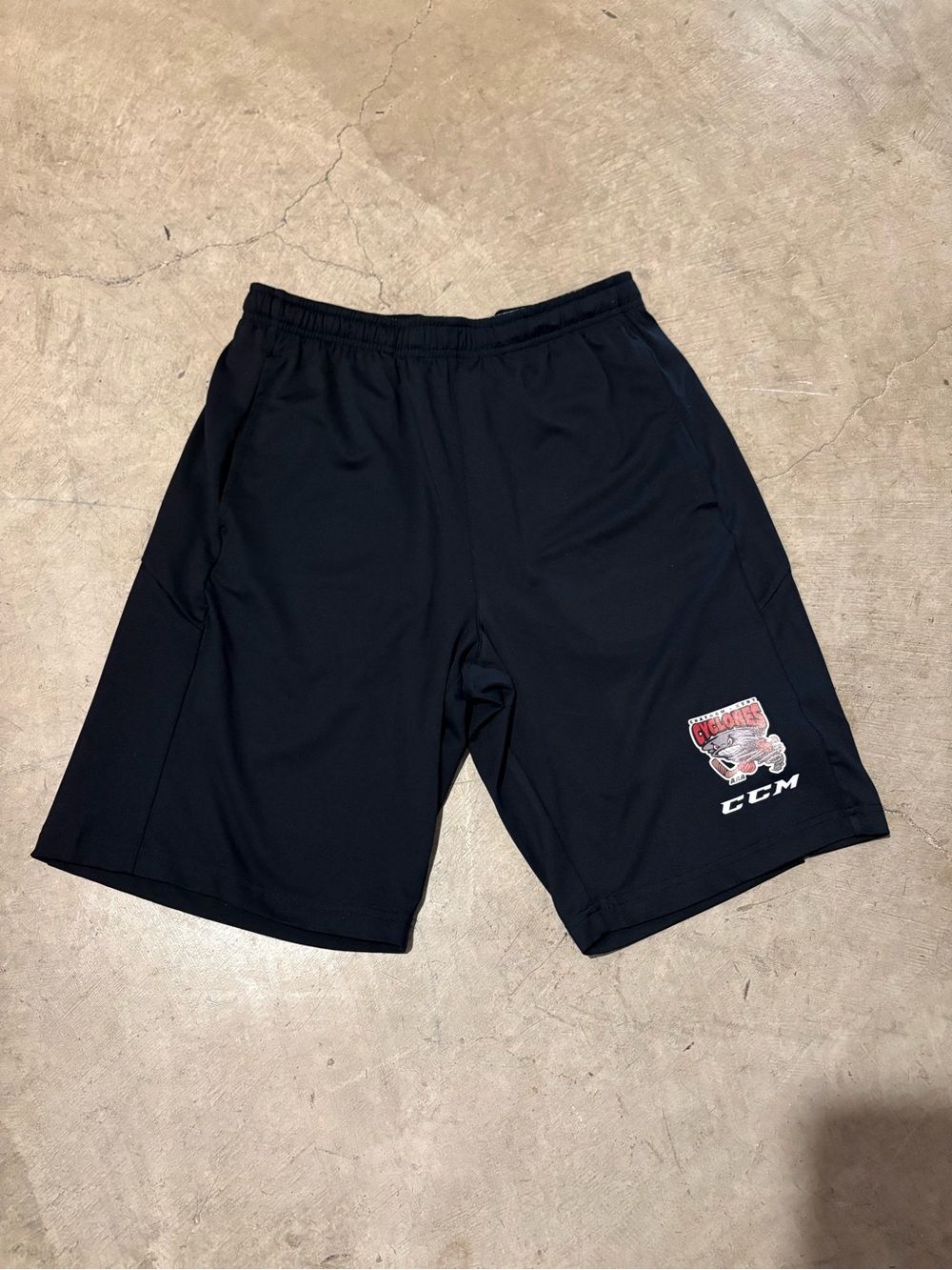 CCM Black Athletic Hockey Training Shorts with Logo